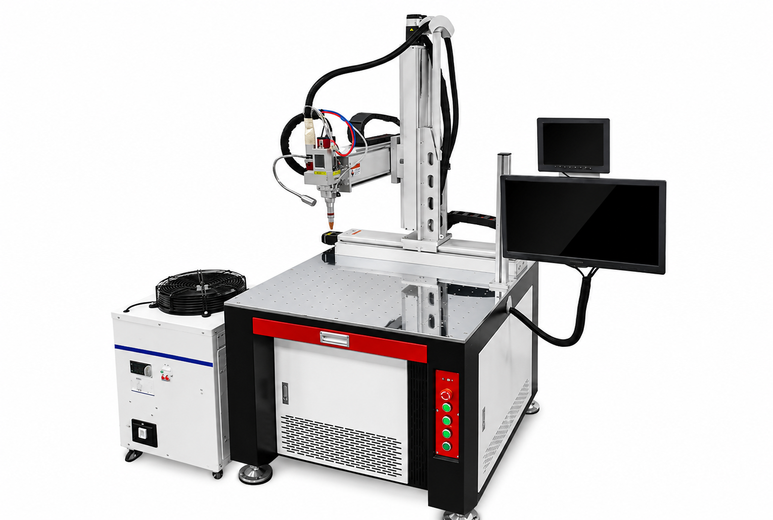 platform automatic laser welding machine, platform laser welding machine, automatic laser welding machine, precision laser welding, fiber laser welding machine, metal parts welding, Prato Laser