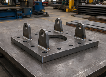 steel base plate, laser cut base plate, structural connection plate, construction steel parts, Prato Laser