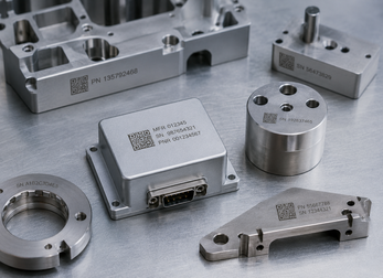 laser marking, marked metal components, QR code marking, serial number marking, product traceability, Prato Laser