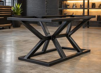 metal table base, laser cut table frame, metal furniture parts, welded table legs, steel table base, Prato Laser