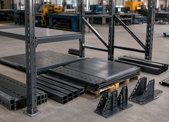 storage rack components, laser cut shelving parts, metal rack frame, metal furniture components, steel shelf parts, Prato Laser